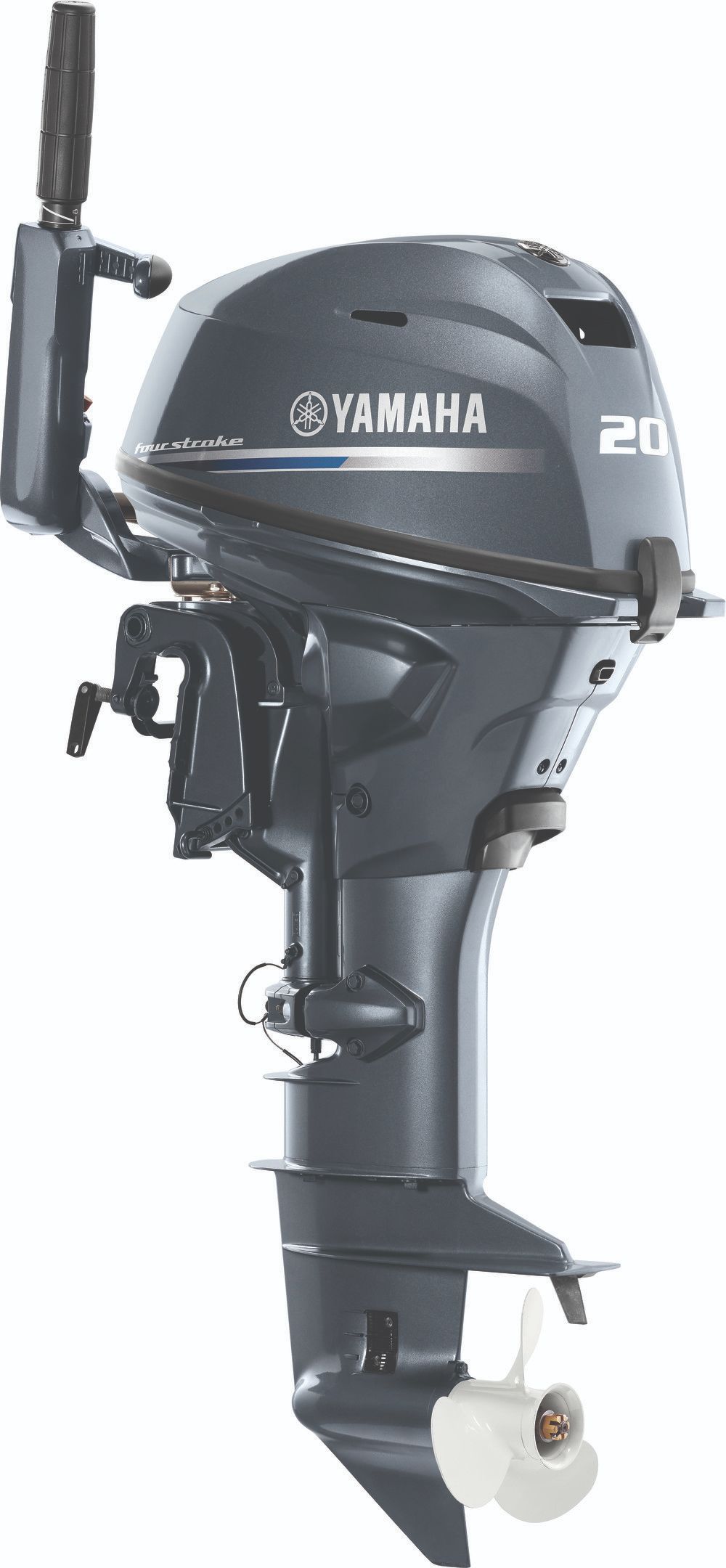 F20SMHB Yamaha Portable Four Stroke 20 HP Short Shaft, Tiller Handle, Mechanical Trim & Tilt System, Battery-Less EFI